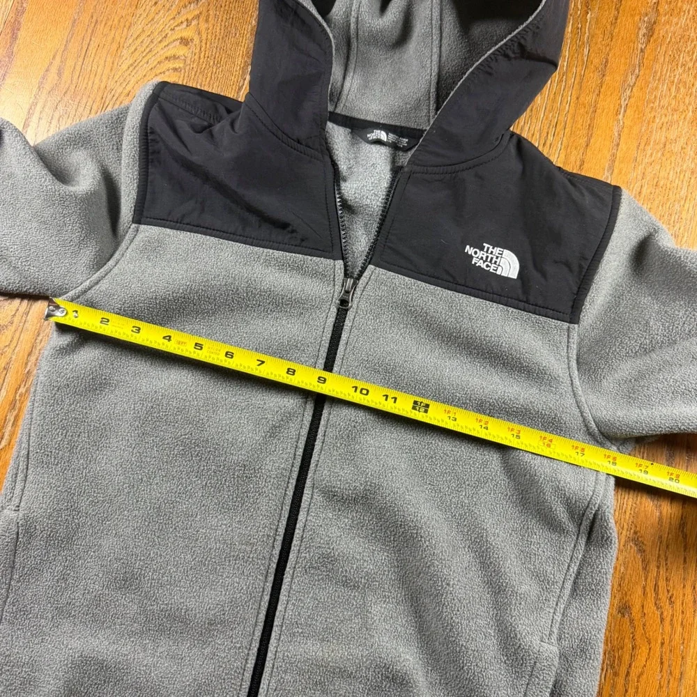 The North Face Youth Grey Black Full Zip Fleece Hoodie Jacket NF0A4VW4 L 14/16